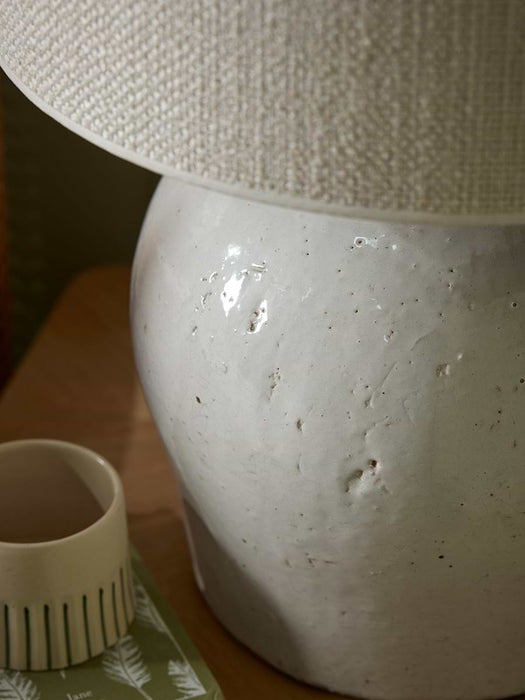 White Glazed Table Lamp