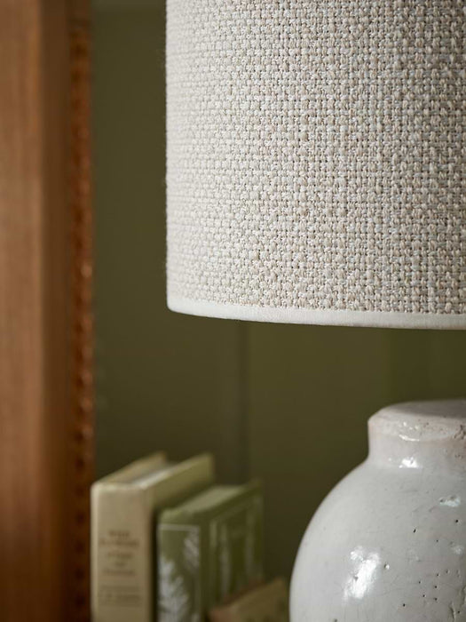 White Glazed Table Lamp - Small