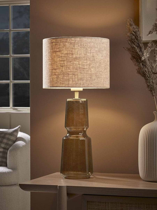 Amber Glass Table Lamp