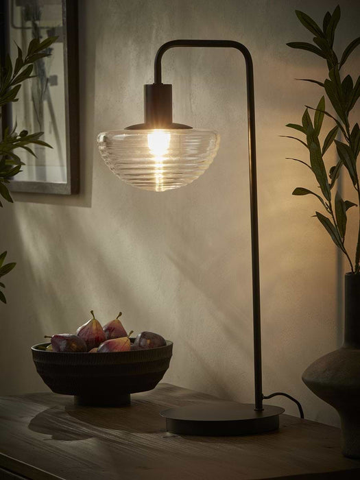 Ribbed Crescent Table Lamp