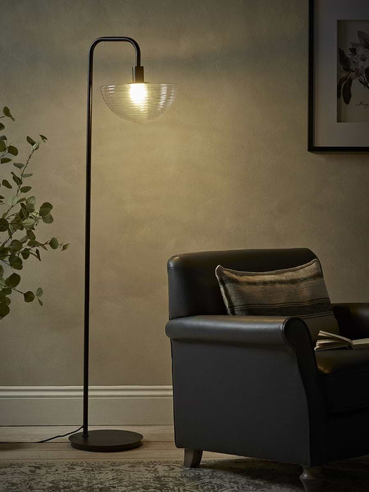 Ribbed Crescent Floor Lamp