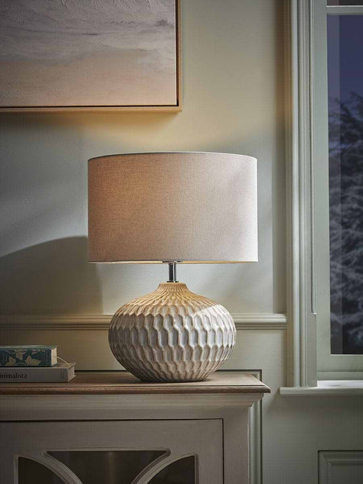 Geometric Textured Table Lamp - Neutral