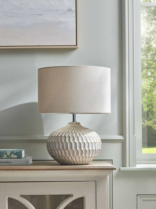 Geometric Textured Table Lamp - Neutral