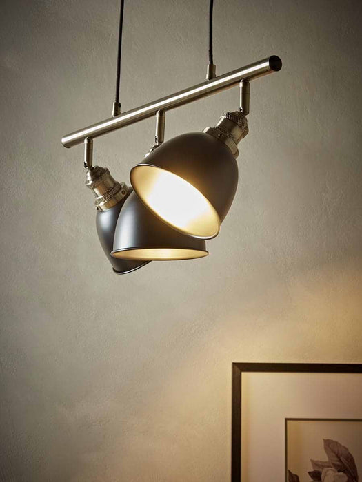 Black & Brass Dome Triple Pendant