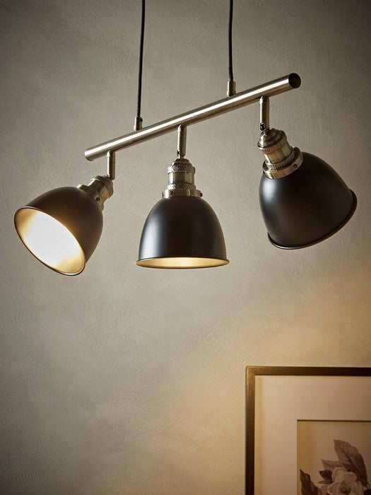 Black & Brass Dome Triple Pendant
