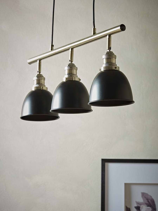 Black & Brass Dome Triple Pendant