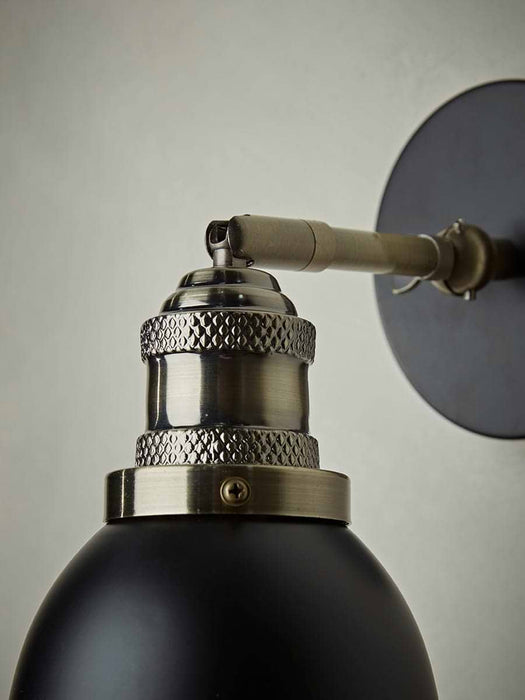 Black & Brass Dome Wall Light