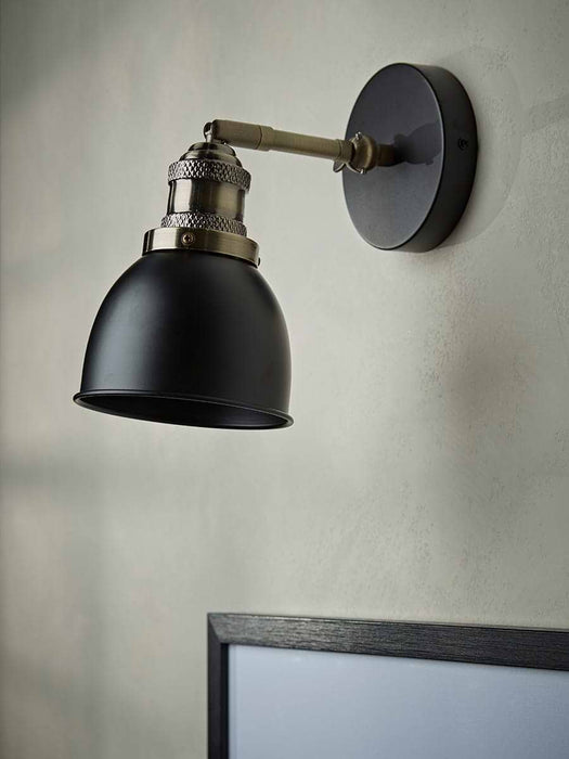 Black & Brass Dome Wall Light