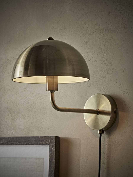 Metal Dome Wall Light - Brass