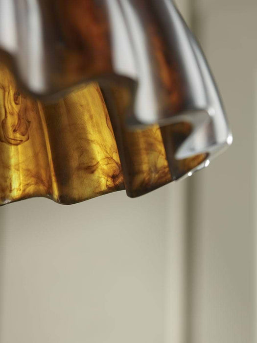 Amber Scalloped Pendant
