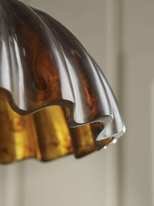 Amber Scalloped Pendant
