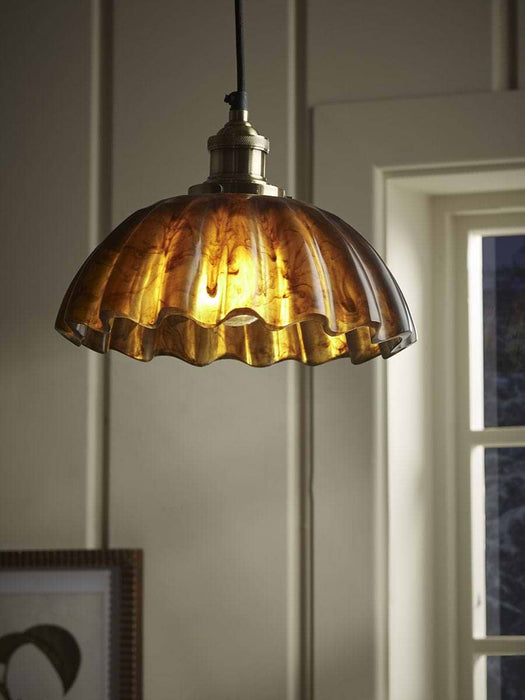 Amber Scalloped Pendant