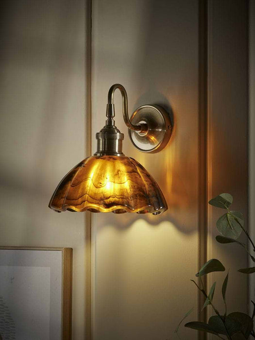 Amber Scalloped Wall Light
