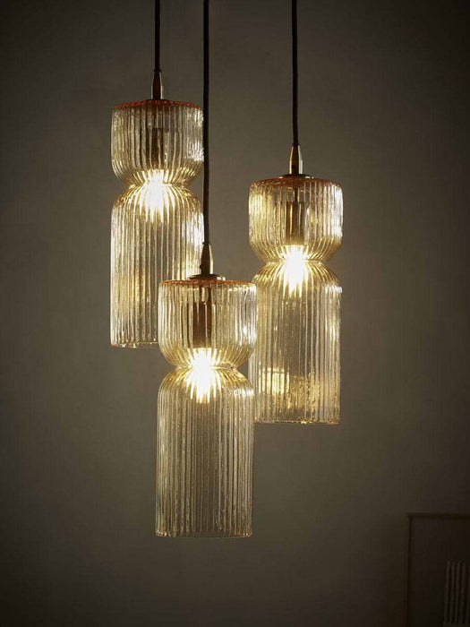 Three Ariane Glass Pendants - Amber