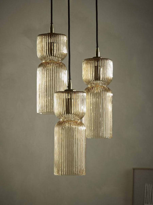 Three Ariane Glass Pendants - Amber