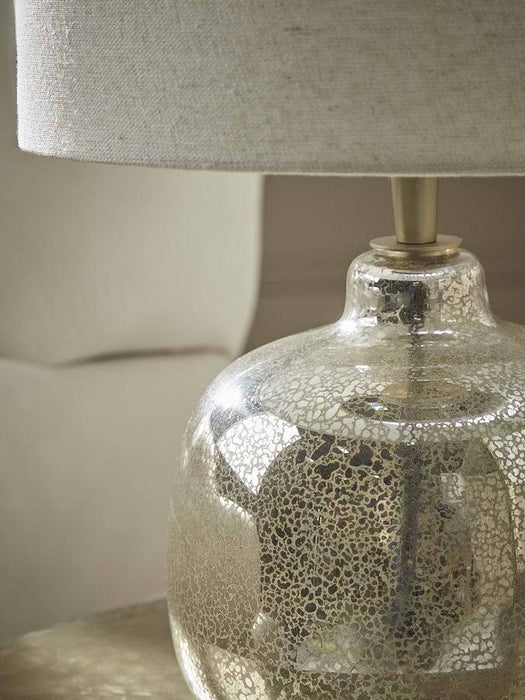 Round Mercuried Glass Table Lamp