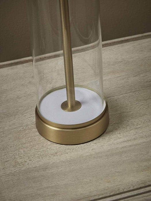 Glass & Brass Column Table lamp