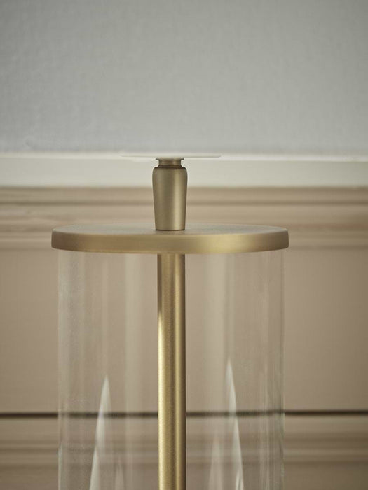 Glass & Brass Column Table lamp