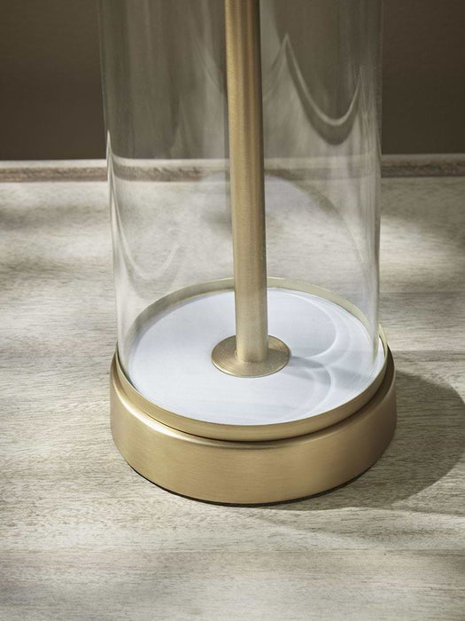 Glass & Brass Column Table lamp