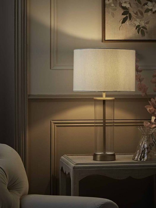 Glass & Brass Column Table lamp