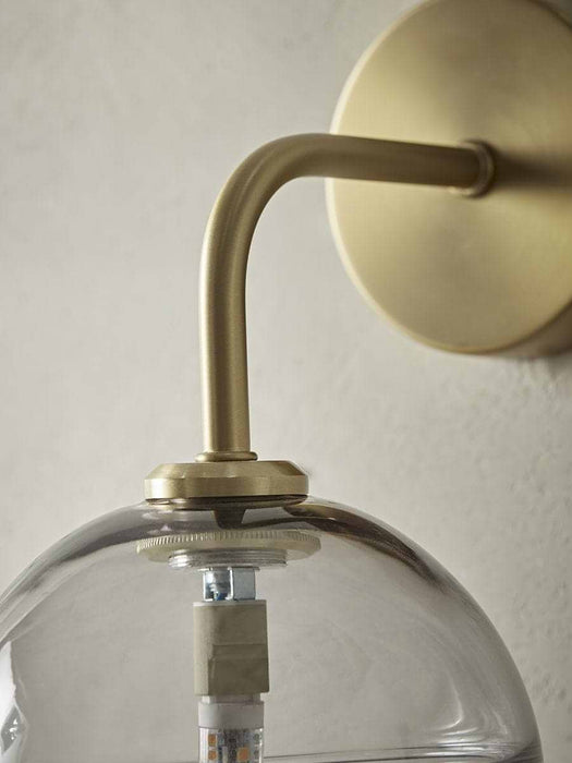 Smoked Ribbed Glass Wall Light - Round
