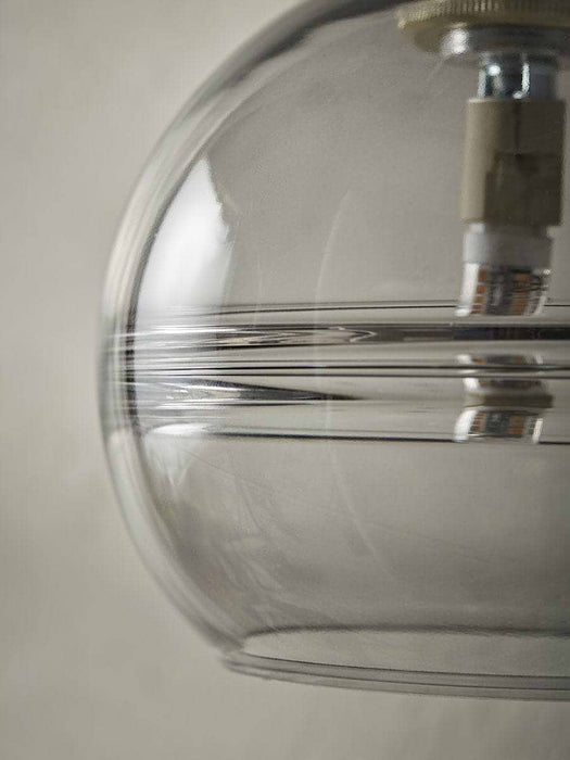 Smoked Ribbed Glass Wall Light - Round
