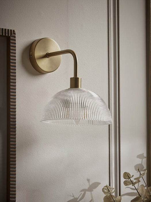 Ribbed Glass Dome - Wall Light