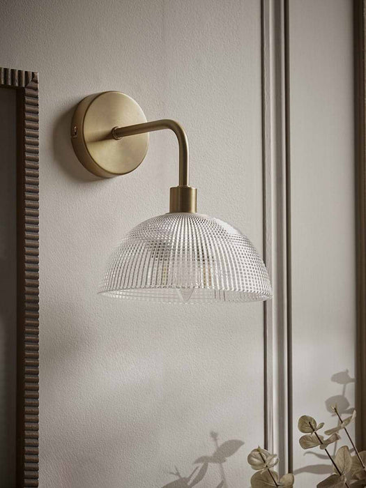 Ribbed Glass Dome - Wall Light