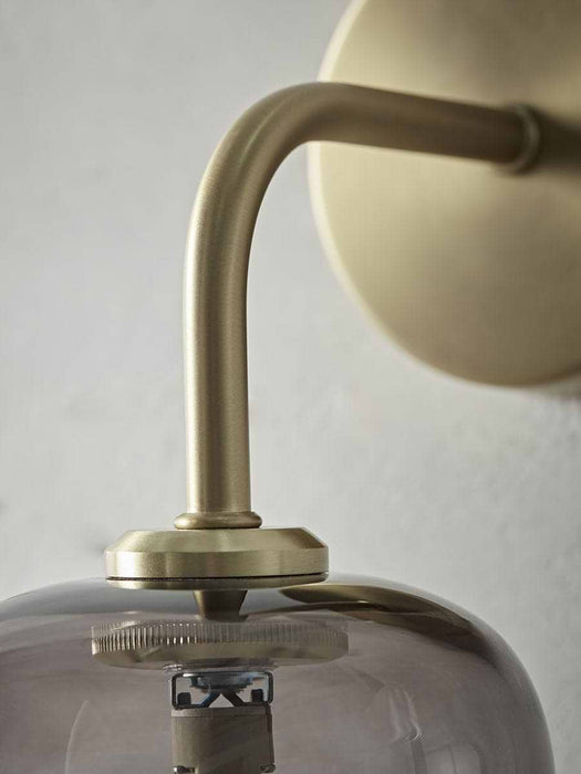 Smoked Ribbed Glass Wall Light - Rectangular
