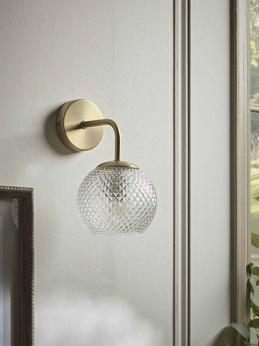 Round Cut Glass Wall Light