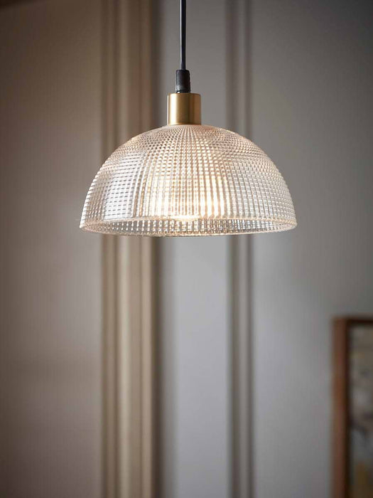 Ribbed Glass Dome - Pendant