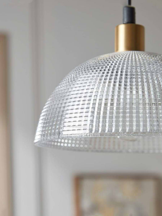 Ribbed Glass Dome - Pendant