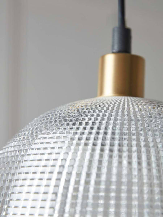 Ribbed Glass Dome - Pendant