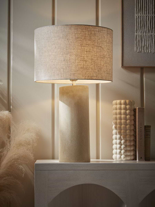 Travertine Effect Table Lamp