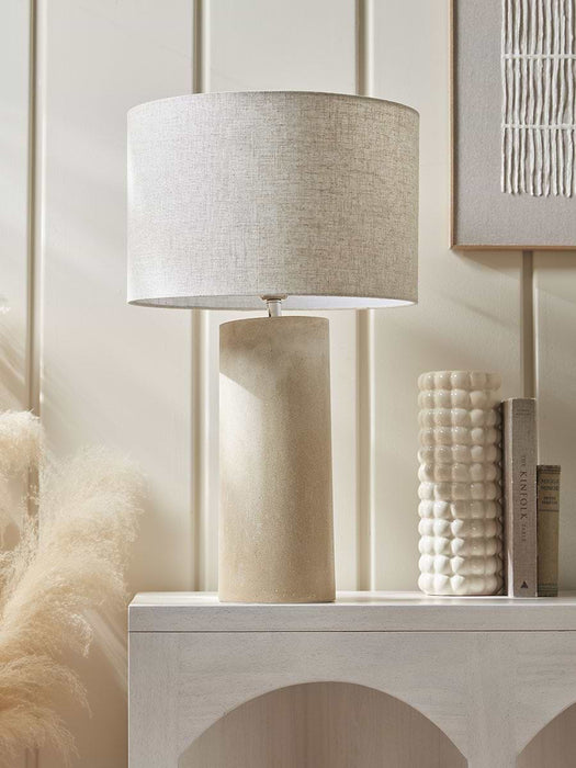 Travertine Effect Table Lamp