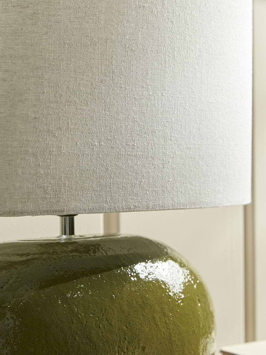 Olive Green Glazed Table Lamp
