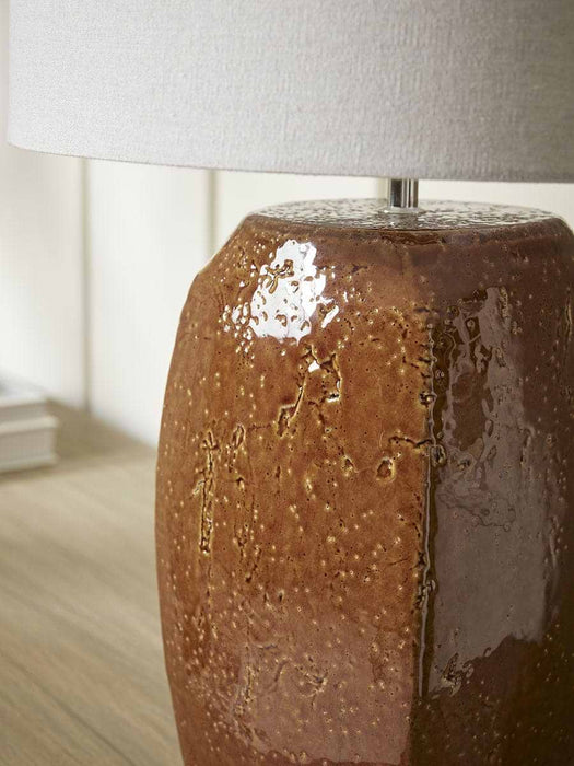 Glazed Burnt Orange Table Lamp
