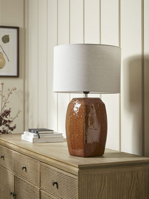 Glazed Burnt Orange Table Lamp