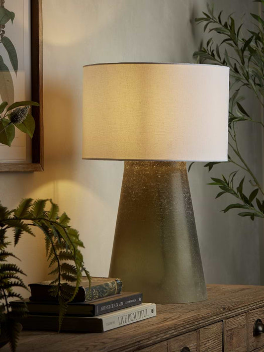 Frosted Green Glass Table Lamp