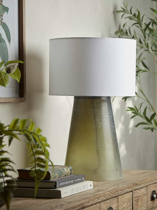 Frosted Green Glass Table Lamp