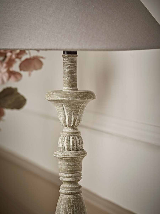 Greywashed Turned Table Lamp