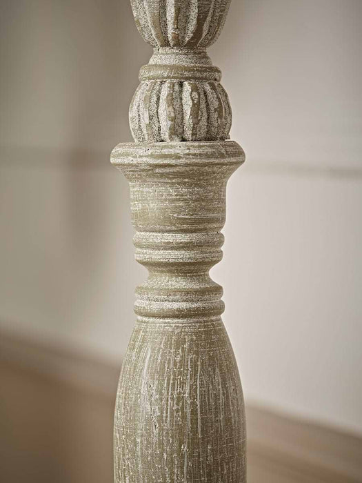 Greywashed Turned Table Lamp