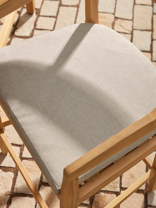 Curved Back Acacia Bar Stool