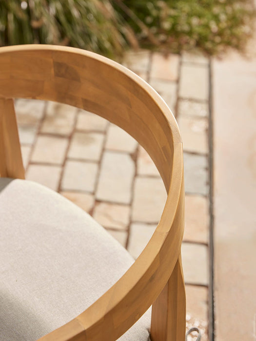 Curved Back Acacia Bar Stool