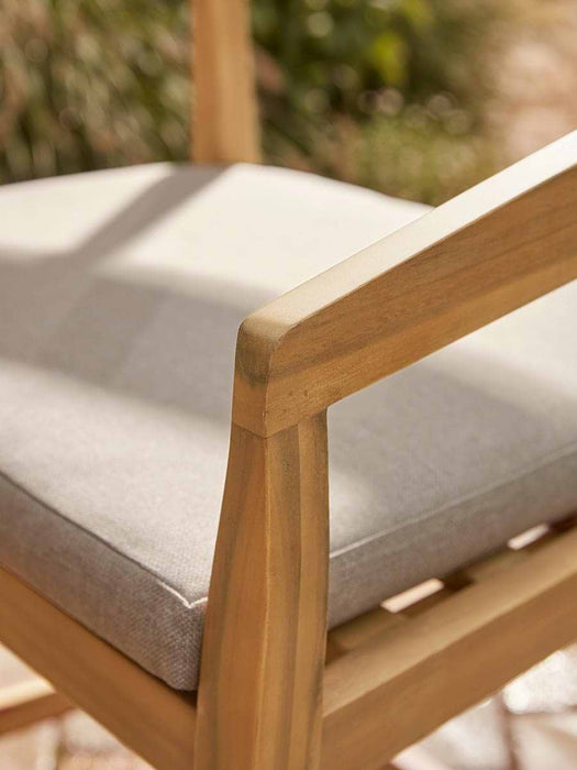 Curved Back Acacia Bar Stool