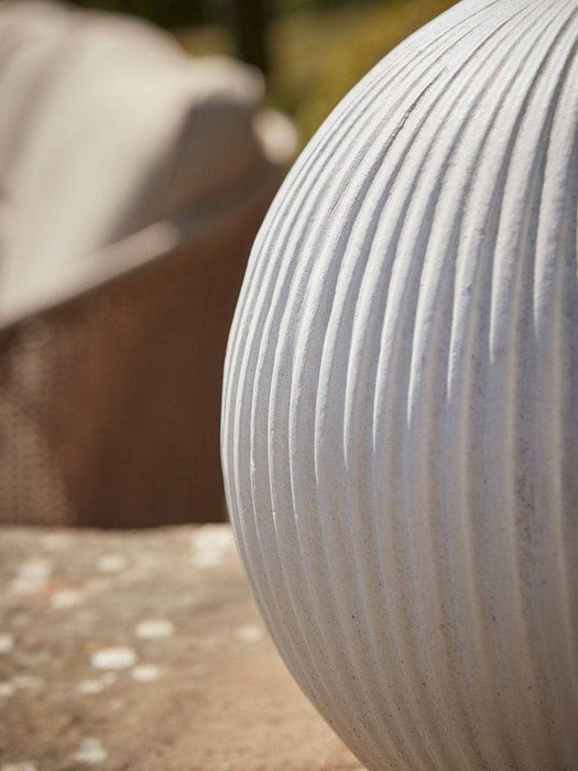 Small Decorative Fluted Sphere - White