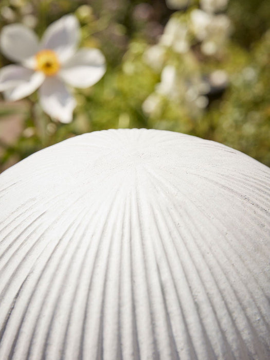 Large Decorative Fluted Sphere - White