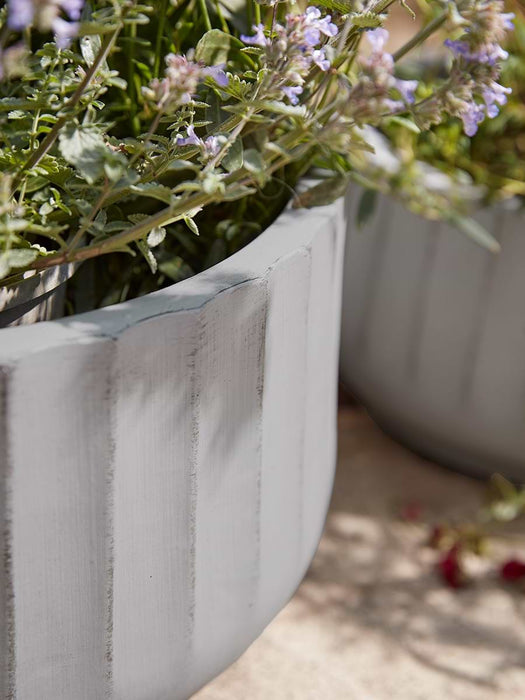 Three Dove Grey Fluted Planters - Small