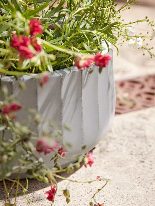 Three Dove Grey Fluted Planters - Small