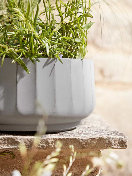 Three Dove Grey Fluted Planters - Small